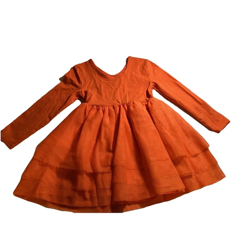 Halloween Girls Pumpkin Dress Orange Tutu Jack-o'-lantern 4t Old Navy
